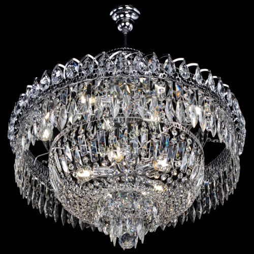 Люстра Водопад перо с подвесом в Магнитогорске Гусь Хрустальный