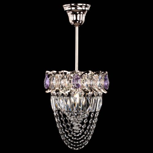Люстра Водоворот №1 мини с подвесом фиолетовая в Магнитогорске Гусь Хрустальный
