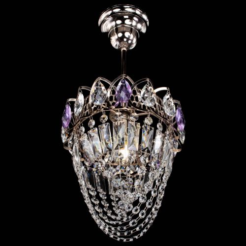 Люстра Водоворот №1 мини с подвесом фиолетовая в Магнитогорске Гусь Хрустальный