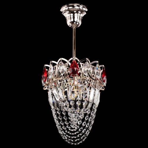 Люстра Водоворот №1 мини с подвесом красная в Магнитогорске Гусь Хрустальный