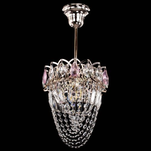 Люстра Водоворот №1 мини с подвесом розовая в Магнитогорске Гусь Хрустальный