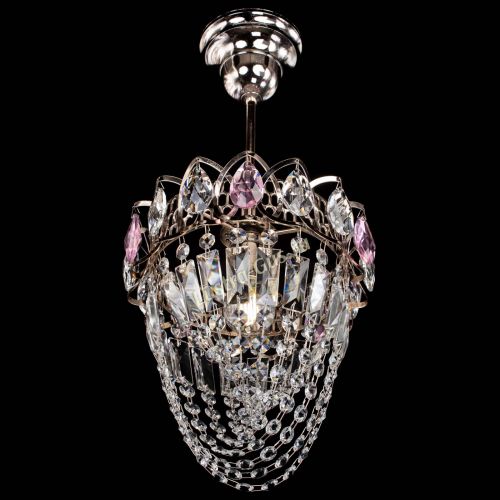 Люстра Водоворот №1 мини с подвесом розовая в Магнитогорске Гусь Хрустальный