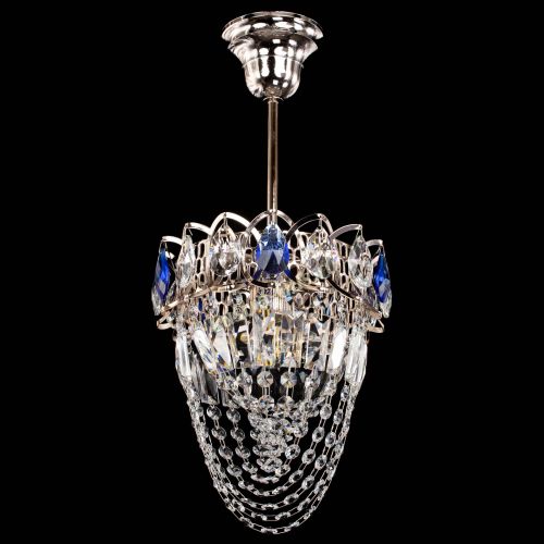 Люстра Водоворот №1 мини с подвесом синяя в Магнитогорске Гусь Хрустальный