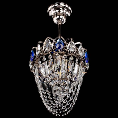 Люстра Водоворот №1 мини с подвесом синяя в Магнитогорске Гусь Хрустальный