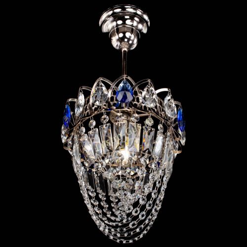 Люстра Водоворот №1 мини с подвесом синяя в Магнитогорске Гусь Хрустальный