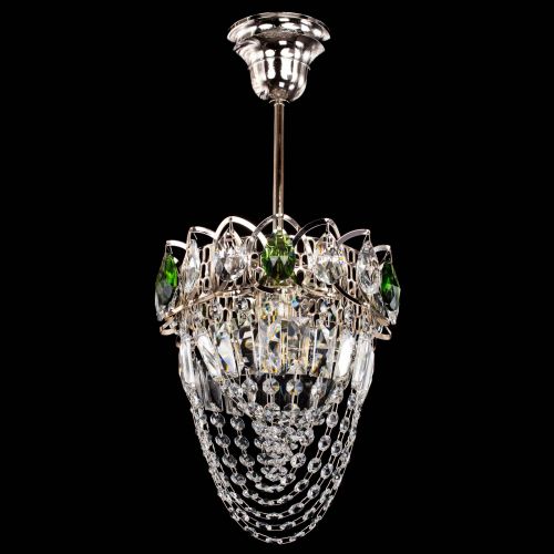 Люстра Водоворот №1 мини с подвесом зеленая в Магнитогорске Гусь Хрустальный