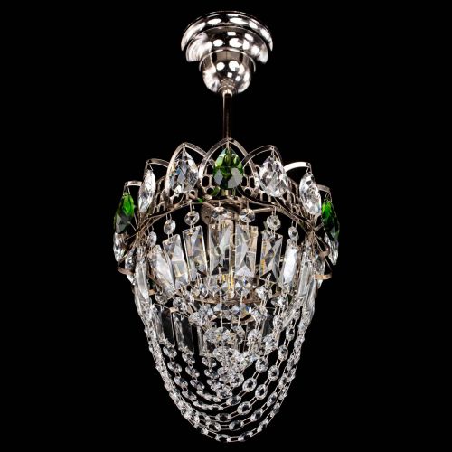 Люстра Водоворот №1 мини с подвесом зеленая в Магнитогорске Гусь Хрустальный