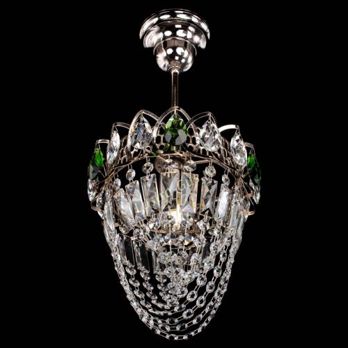 Люстра Водоворот №1 мини с подвесом зеленая в Магнитогорске Гусь Хрустальный
