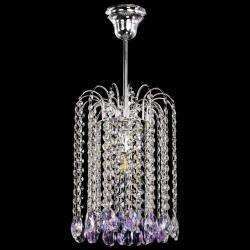 Люстра Зима капель журавлик фиолетовая в Магнитогорске Гусь Хрустальный