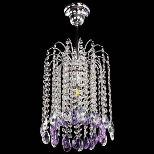 Люстра Зима капель журавлик фиолетовая в Магнитогорске Гусь Хрустальный