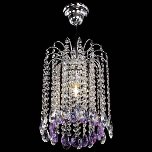 Люстра Зима капель журавлик фиолетовая в Магнитогорске Гусь Хрустальный