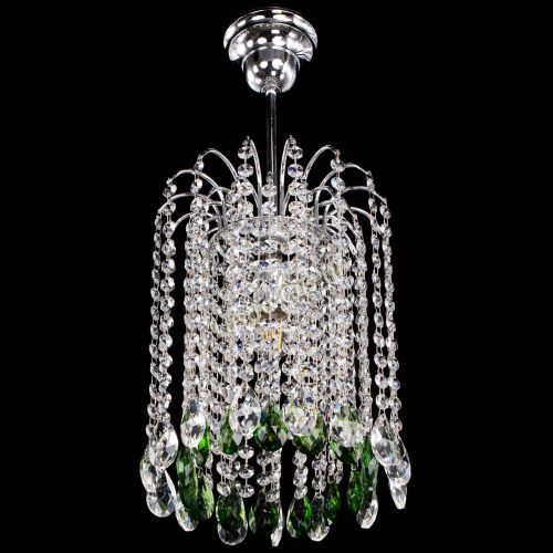 Люстра Зима капель журавлик зеленая в Магнитогорске Гусь Хрустальный