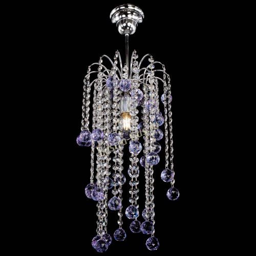 Люстра Зима каскад шар 30 фиолетовая в Магнитогорске Гусь Хрустальный