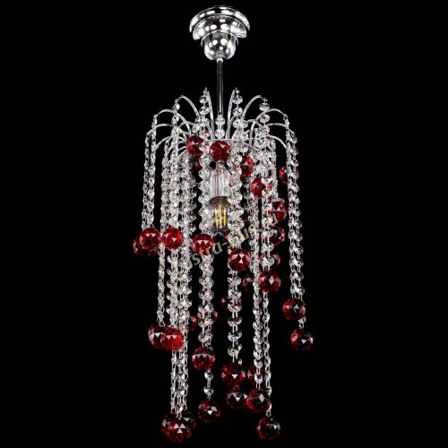 Люстра Зима каскад шар 30 красная в Магнитогорске Гусь Хрустальный