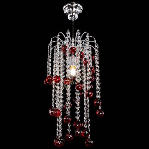 Люстра Зима каскад шар 30 красная в Магнитогорске Гусь Хрустальный