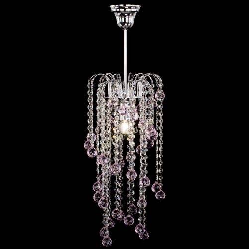 Люстра Зима каскад шар 30 розовая в Магнитогорске Гусь Хрустальный