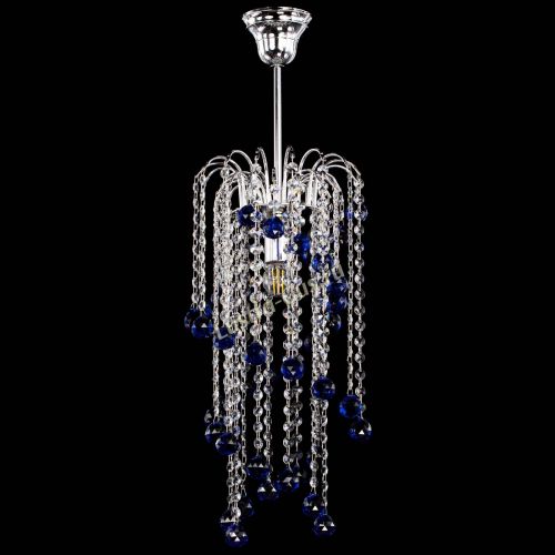 Люстра Зима каскад шар 30 синяя в Магнитогорске Гусь Хрустальный