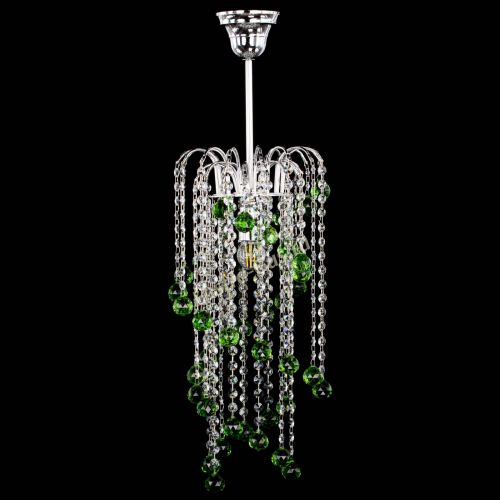 Люстра Зима каскад шар 30 зеленая в Магнитогорске Гусь Хрустальный