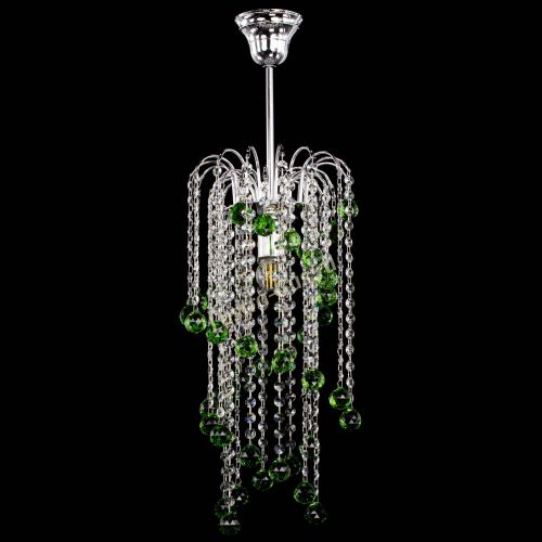 Люстра Зима каскад шар 30 зеленая в Магнитогорске Гусь Хрустальный