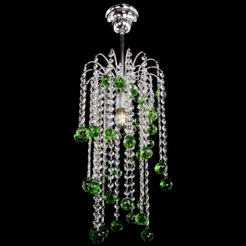 Люстра Зима каскад шар 30 зеленая в Магнитогорске Гусь Хрустальный
