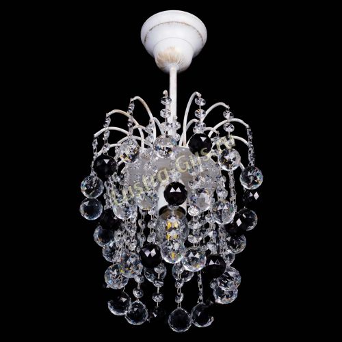 Люстра Зима шар черная (белая патина)  в Магнитогорске Гусь Хрустальный