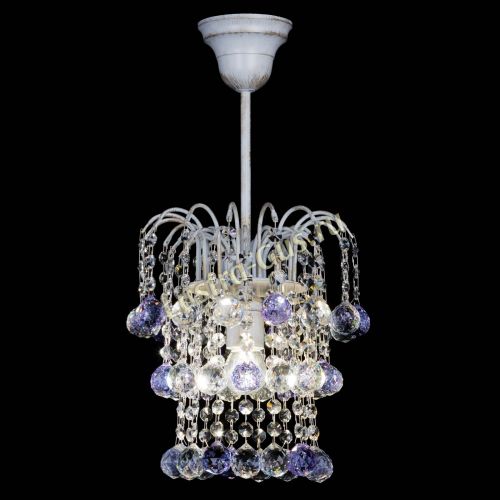 Люстра Зима шар фиолетовая (белая патина)  в Магнитогорске Гусь Хрустальный