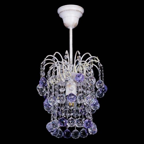 Люстра Зима шар фиолетовая (белая патина)  в Магнитогорске Гусь Хрустальный