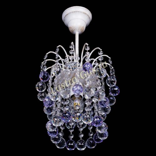 Люстра Зима шар фиолетовая (белая патина)  в Магнитогорске Гусь Хрустальный