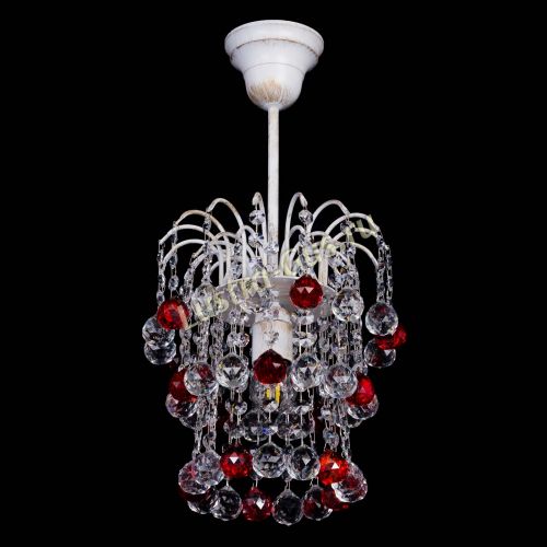 Люстра Зима шар красная (белая патина)  в Магнитогорске Гусь Хрустальный