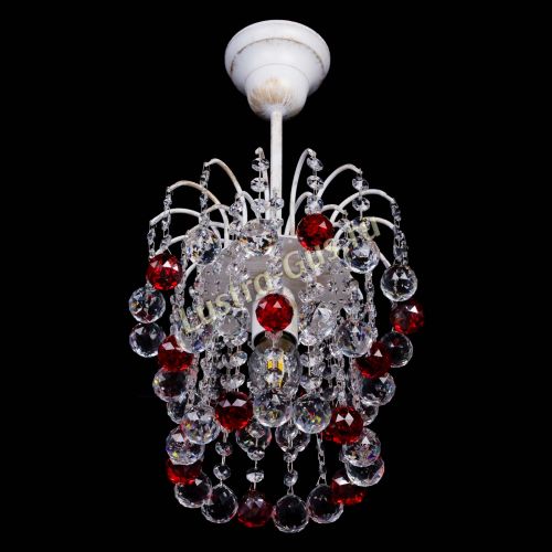 Люстра Зима шар красная (белая патина)  в Магнитогорске Гусь Хрустальный