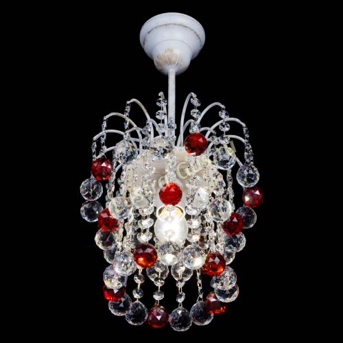 Люстра Зима шар красная (белая патина)  в Магнитогорске Гусь Хрустальный