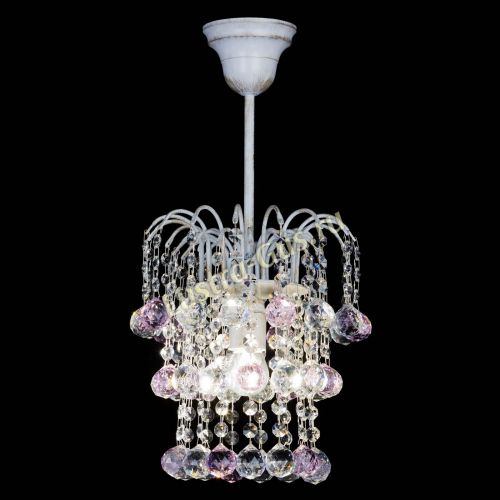 Люстра Зима шар розовая (белая патина)  в Магнитогорске Гусь Хрустальный