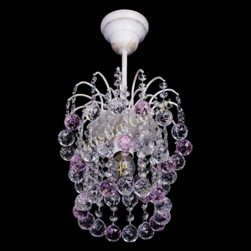 Люстра Зима шар розовая (белая патина)  в Магнитогорске Гусь Хрустальный