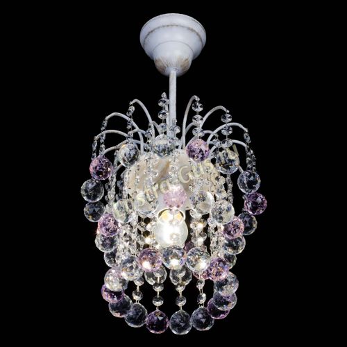 Люстра Зима шар розовая (белая патина)  в Магнитогорске Гусь Хрустальный