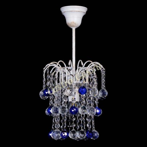 Люстра Зима шар синяя (белая патина)  в Магнитогорске Гусь Хрустальный