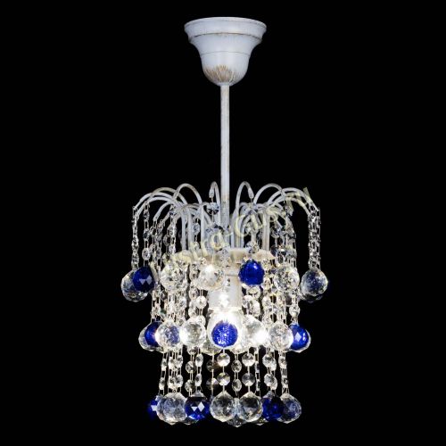 Люстра Зима шар синяя (белая патина)  в Магнитогорске Гусь Хрустальный