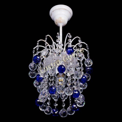 Люстра Зима шар синяя (белая патина)  в Магнитогорске Гусь Хрустальный