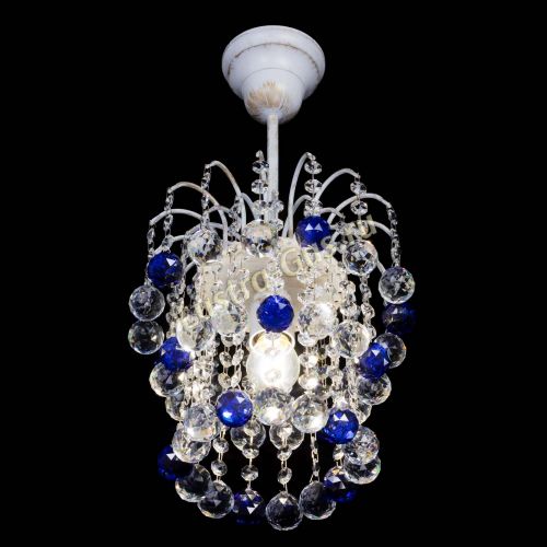 Люстра Зима шар синяя (белая патина)  в Магнитогорске Гусь Хрустальный