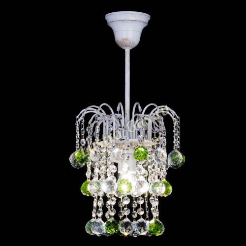 Люстра Зима шар зеленая (белая патина)  в Магнитогорске Гусь Хрустальный