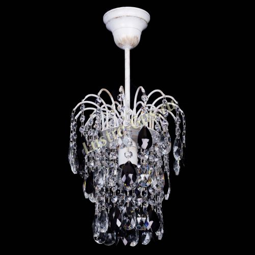 Люстра Зима журавлик черная (белая патина) в Магнитогорске Гусь Хрустальный