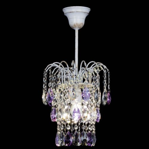 Люстра Зима журавлик фиолетовая (белая патина) в Магнитогорске Гусь Хрустальный