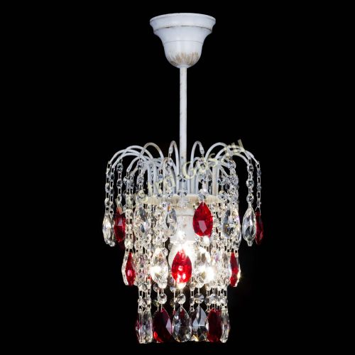 Люстра Зима журавлик красная (белая патина) в Магнитогорске Гусь Хрустальный