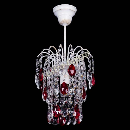 Люстра Зима журавлик красная (белая патина) в Магнитогорске Гусь Хрустальный