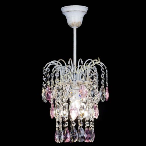 Люстра Зима журавлик розовая (белая патина) в Магнитогорске Гусь Хрустальный