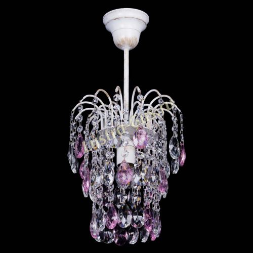 Люстра Зима журавлик розовая (белая патина) в Магнитогорске Гусь Хрустальный