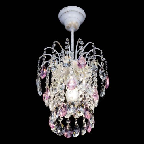 Люстра Зима журавлик розовая (белая патина) в Магнитогорске Гусь Хрустальный