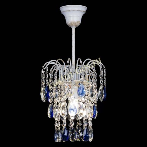 Люстра Зима журавлик синяя (белая патина) в Магнитогорске Гусь Хрустальный