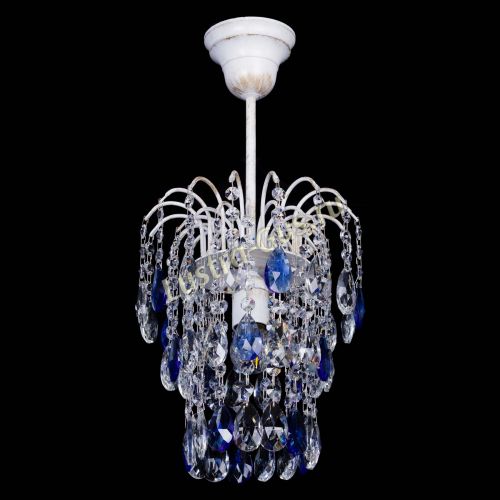 Люстра Зима журавлик синяя (белая патина) в Магнитогорске Гусь Хрустальный