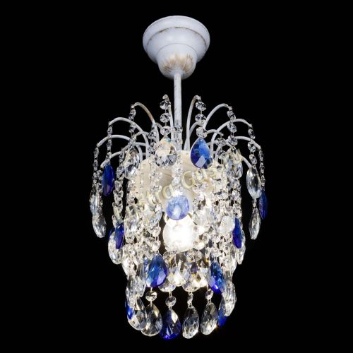 Люстра Зима журавлик синяя (белая патина) в Магнитогорске Гусь Хрустальный