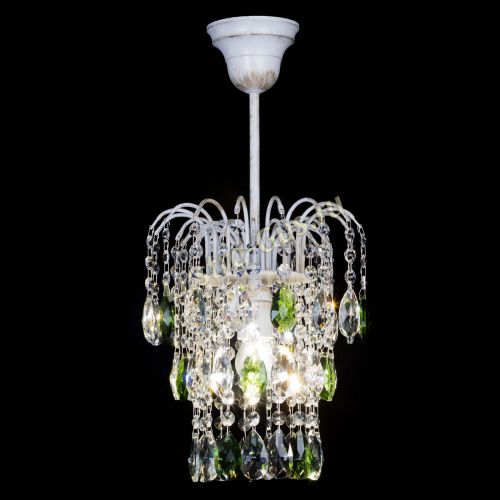 Люстра Зима журавлик зеленая (белая патина) в Магнитогорске Гусь Хрустальный